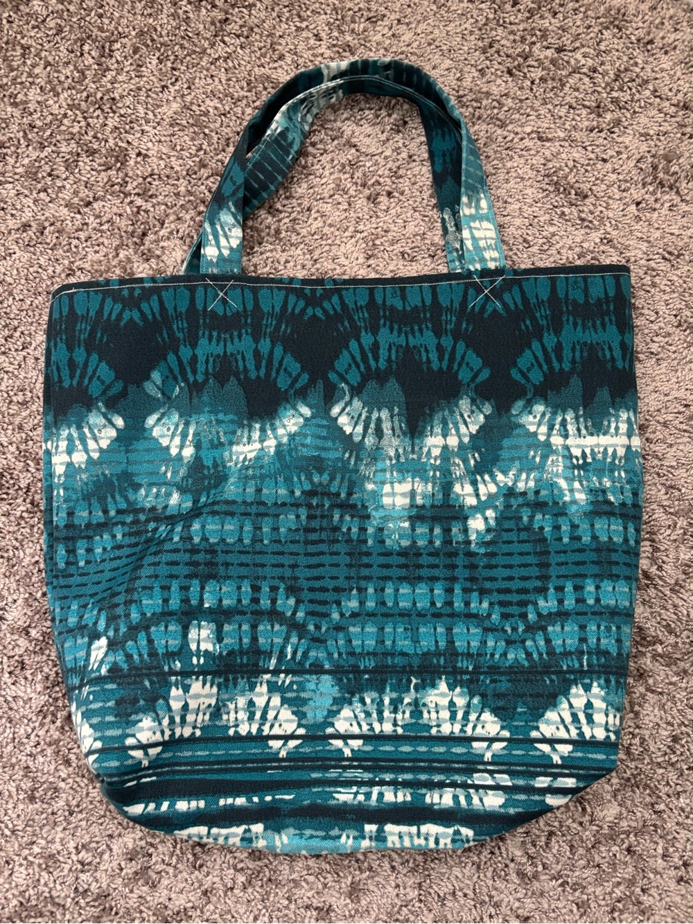 🚨 Handmade Teal Tie-Dye Canvas Tote Bag 🚨 LAST CHANCE - Picture 2 of 6
